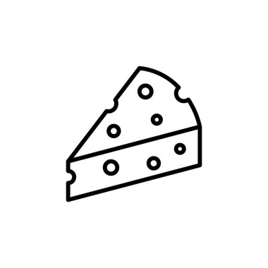Peynir ikonu. Tasarım biçimi beyaz arkaplanda izole edildi