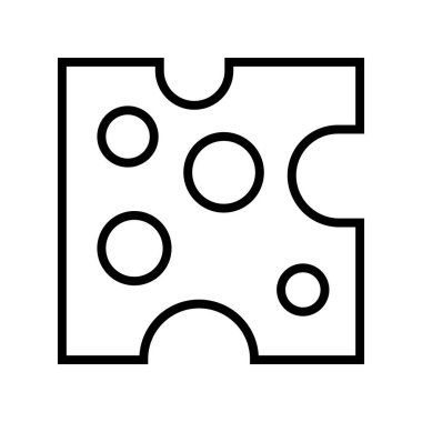 Peynir ikonu. Tasarım biçimi beyaz arkaplanda izole edildi