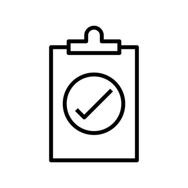 kontrol listesi simgesi. Tasarım biçimi beyaz arkaplanda izole edildi