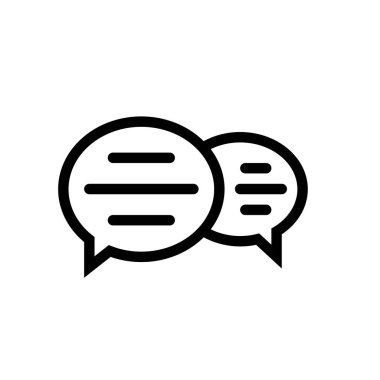 Sohbet ikonu. Tasarım biçimi beyaz arkaplanda izole edildi