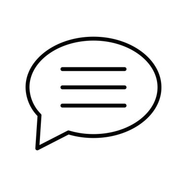 Sohbet balonu simgesi. Tasarım biçimi beyaz arkaplanda izole edildi