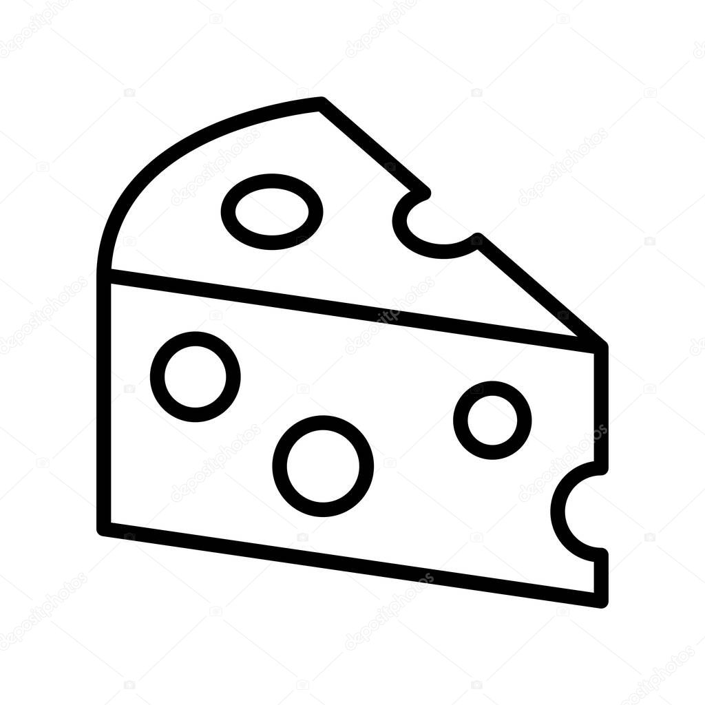 Cheese icon. Outline style design isolated on white background