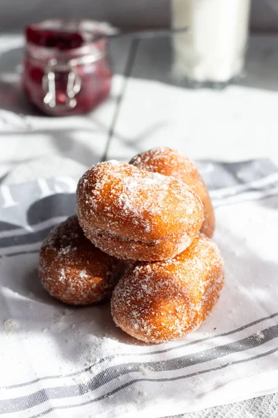 Fresh Donuts Icing Sugar — Stock Photo, Image