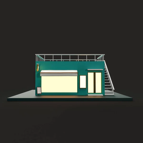 Візуалізація Кафе Нагорі Чорному Тлі Мінімальна Концепція Бізнесу Або Реклами — стокове фото
