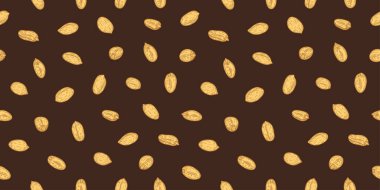 Vector peanut seeds seamless pattern or background