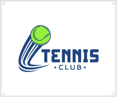 Vektör tenis kulübü logosu. Kulüp binası, turnuva veya organizasyon için tenis amblemi
