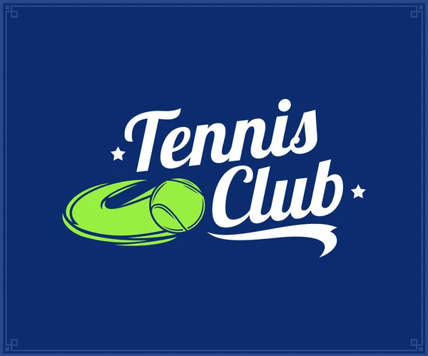 Tennis Club Logo Template Sport Emblem Tennis Clubhouse Tournament Recreation — Stock Vector