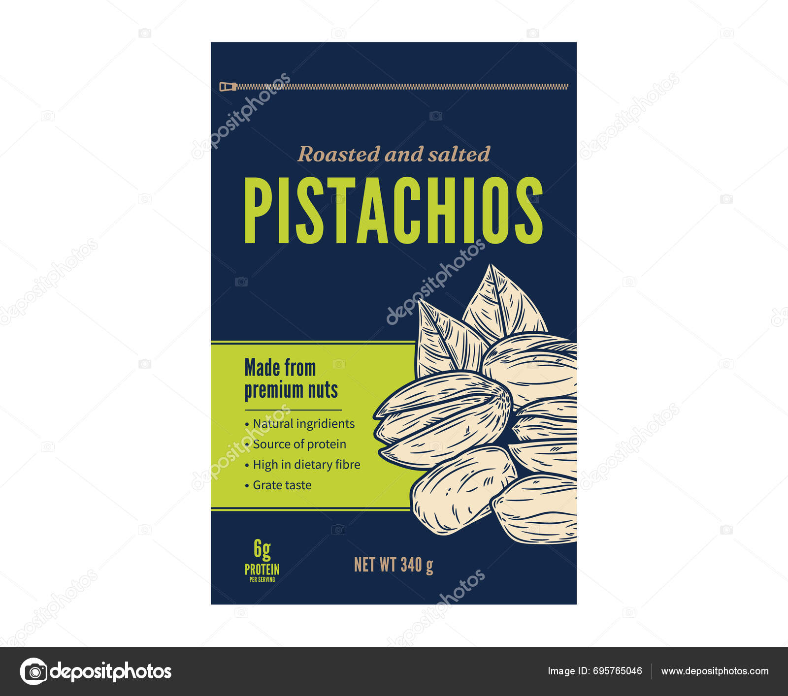 Pistachio Nut Packaging Label Design Template Vector Pistachio Nut