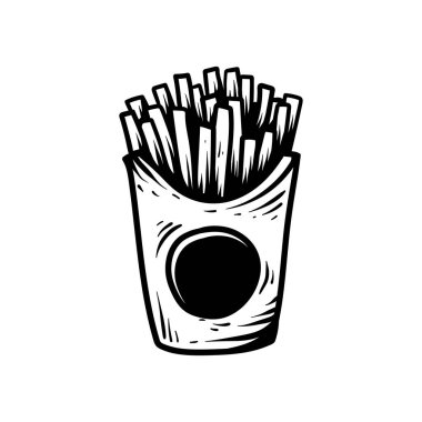 Patates kızartması çizimi sanat tarzı eskiz klasik klasik klasik tasarım çizimi