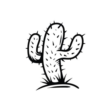 Kaktüs nopal çizgisi sanat tarzı eskiz klasik klasik klasik tasarım illüstrasyonu