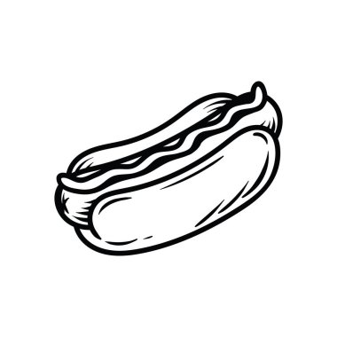 hotdog basit el çizimi çizgi film çizimi tasarımı