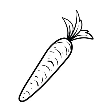 Havuç basit el çizimi çizgi film çizimi tasarımı