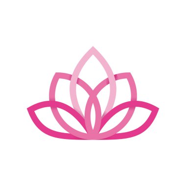 Pembe Lotus havalı modern logo çizgi film renkli vektör klasik illüstrasyon stili