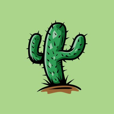 Kaktüs nopal çizgisi sanat tarzı eskiz klasik klasik klasik tasarım illüstrasyonu