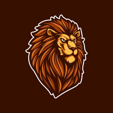 cool lion face line art style skeç klasik vintage Design Illustration