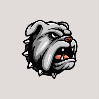 Kızgın köpek buldog çizgisi sanat stili klasik klasik klasik tasarım çizimi