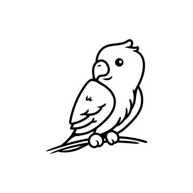 Papağan kuşu eğlence karakteri resim çizimi klasik klasik klasik tasarım çizimi çizimi