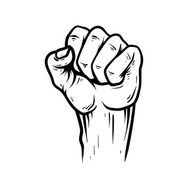 El yumruğu devrimi renklendirme çizimi sanat tarzı klasik klasik klasik tasarım illüstrasyonu çizimi