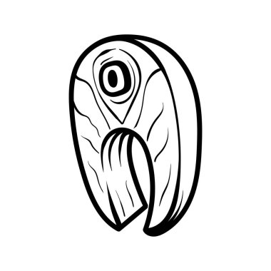 Ton balığı kesimi, resim çizimi, klasik klasik klasik tasarım çizimi.