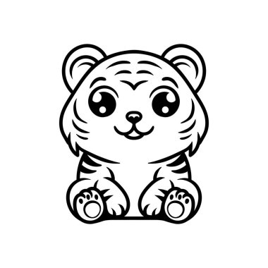 eğlenceli bebek kaplan çocuk çizgi film resim çizimi klasik klasik klasik tasarım çizimi