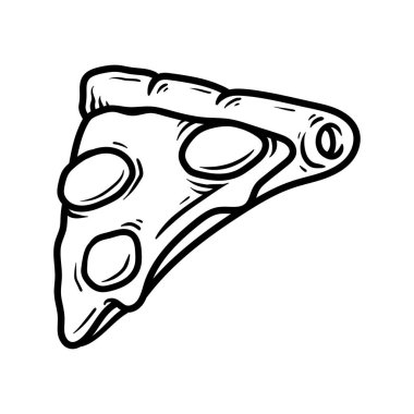 Pizza dilimi boyama çizimi sanat tarzı eskiz klasik klasik klasik tasarım illüstrasyonu