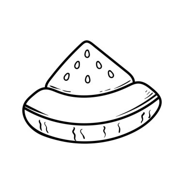 Tek dilim karpuz izole çizim çizimi sanat tarzı klasik klasik klasik tasarım çizimi çizimi