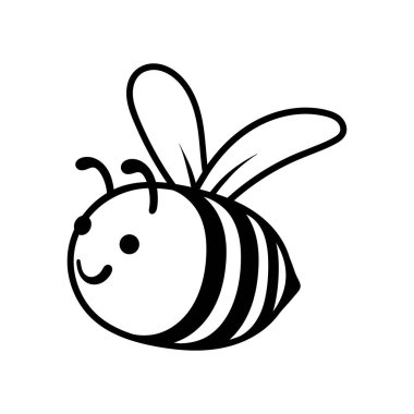 eğlenceli şirin arı çizgi film logosu izole edilmiş çizim çizimi sanat tarzı eskiz klasik klasik tasarım illüstrasyonu