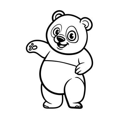 eğlenceli karikatür karakteri panda logosu izole çizim çizimi sanat tarzı eskiz klasik klasik tasarım illüstrasyonu