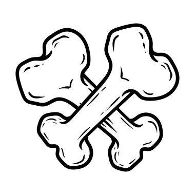 Çapraz kemik karikatürü izole çizim çizimi sanat tarzı klasik klasik klasik tasarım çizimi çizimi