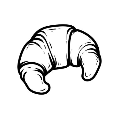 Kruvasan izole çizim çizimi sanat tarzı klasik klasik klasik tasarım çizimi çizimi