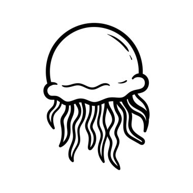 eğlenceli karikatür karakteri denizanası izole çizim çizimi sanat tarzı klasik klasik tasarım çizimi çizimi