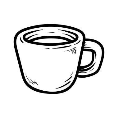bir bardak kahve izole edilmiş resim çizimi klasik klasik klasik tasarım çizimi