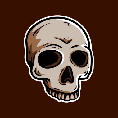 Eski insan kafatası renkli çizim çizimi klasik klasik klasik klasik tasarım çizimi çizimi