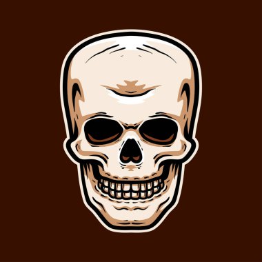 Eski insan kafatası renkli çizim çizimi klasik klasik klasik klasik tasarım çizimi çizimi