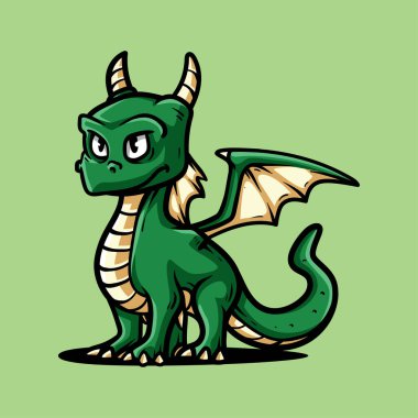 eğlenceli yeşil ejderha çizgi film karakteri izole edilmiş renkli çizim çizimi sanat tarzı klasik klasik tasarım çizimi çizimi