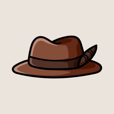 Eski deri şapka izole edilmiş renkli çizim çizimi sanat tasarımı illüstrasyonu