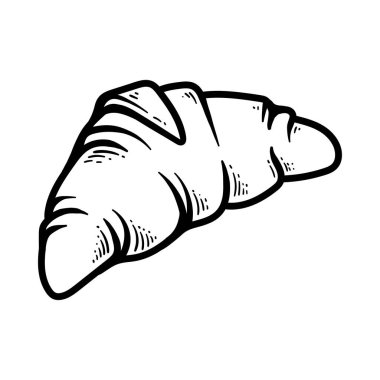 Kruvasan izole çizim çizimi sanat tarzı klasik klasik klasik tasarım çizimi çizimi