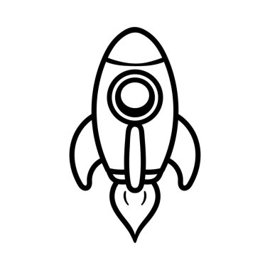 Roket izole edilmiş çizim çiziminin eğlenceli karikatürü klasik klasik klasik tasarım çizimi çizimi