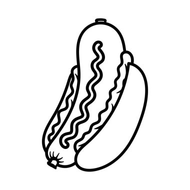 Büyük hotdog izole çizim çizimi çizimi klasik klasik klasik tasarım çizimi çizimi