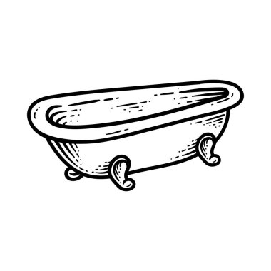 Küvet izole edilmiş çizim çizimi klasik klasik klasik tasarım çizimi çizimi