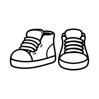 fun cartoon of shoes isolated drawing line art style sketch classic vintage design illustration