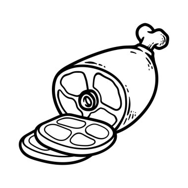 Büyük et yığını ve dilimlenmiş çizim çizimi klasik klasik klasik tasarım çizimi çizimi