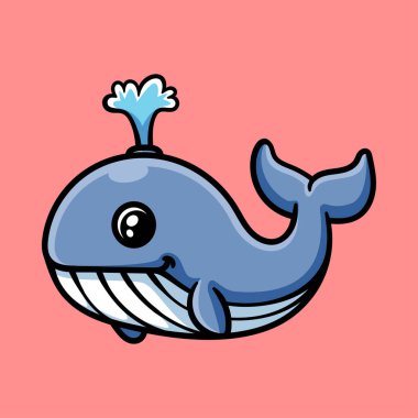 Komik sprinting balina çizgi film karakteri izole edilmiş renkli çizim çizimi sanat tarzı klasik klasik tasarım çizimi çizimi