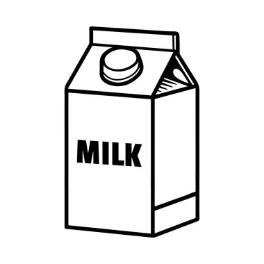 Ambalaj kutusu karikatüründe süt izole edilmiş çizim stili klasik klasik klasik tasarım çizimi çizimi