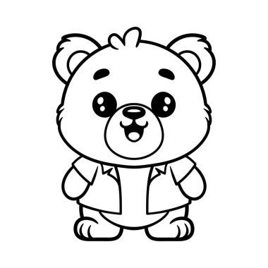 komik şirin ayı gömlekli karikatür karakteri izole çizim stili klasik klasik klasik tasarım çizimi çizimi