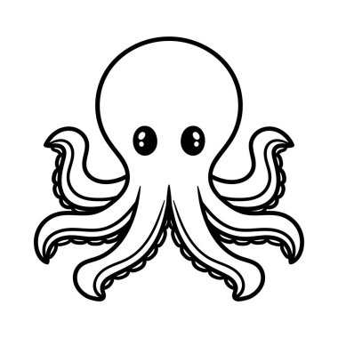 eğlenceli ahtapot çizgi film karakteri izole çizim stili klasik klasik klasik tasarım çizimi illüstrasyonu