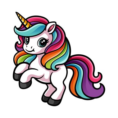 eğlenceli şirin tek boynuzlu at çizgi film karakteri izole edilmiş çizim çizimi klasik klasik tasarım çizimi çizimi