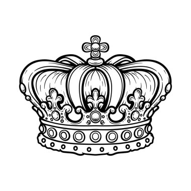 King Crown izole çizim tarzı klasik klasik klasik tasarım çizimi çizimi