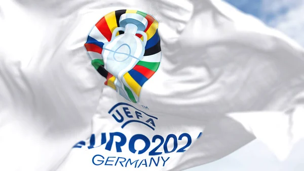 Berlin Ger October 2022 Flag Uefa Euro 2024 Flying Wind — Stock Photo, Image