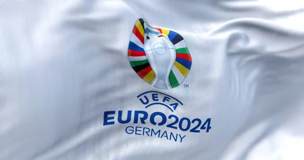 Βερολίνο Οκτώβριος 2022 Σημαία Της Uefa Euro 2024 17Η Έκδοση — Φωτογραφία Αρχείου
